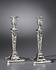 A very fine pair of Georgian sterling silver candlesticks, by Francis Crump,
London 1774